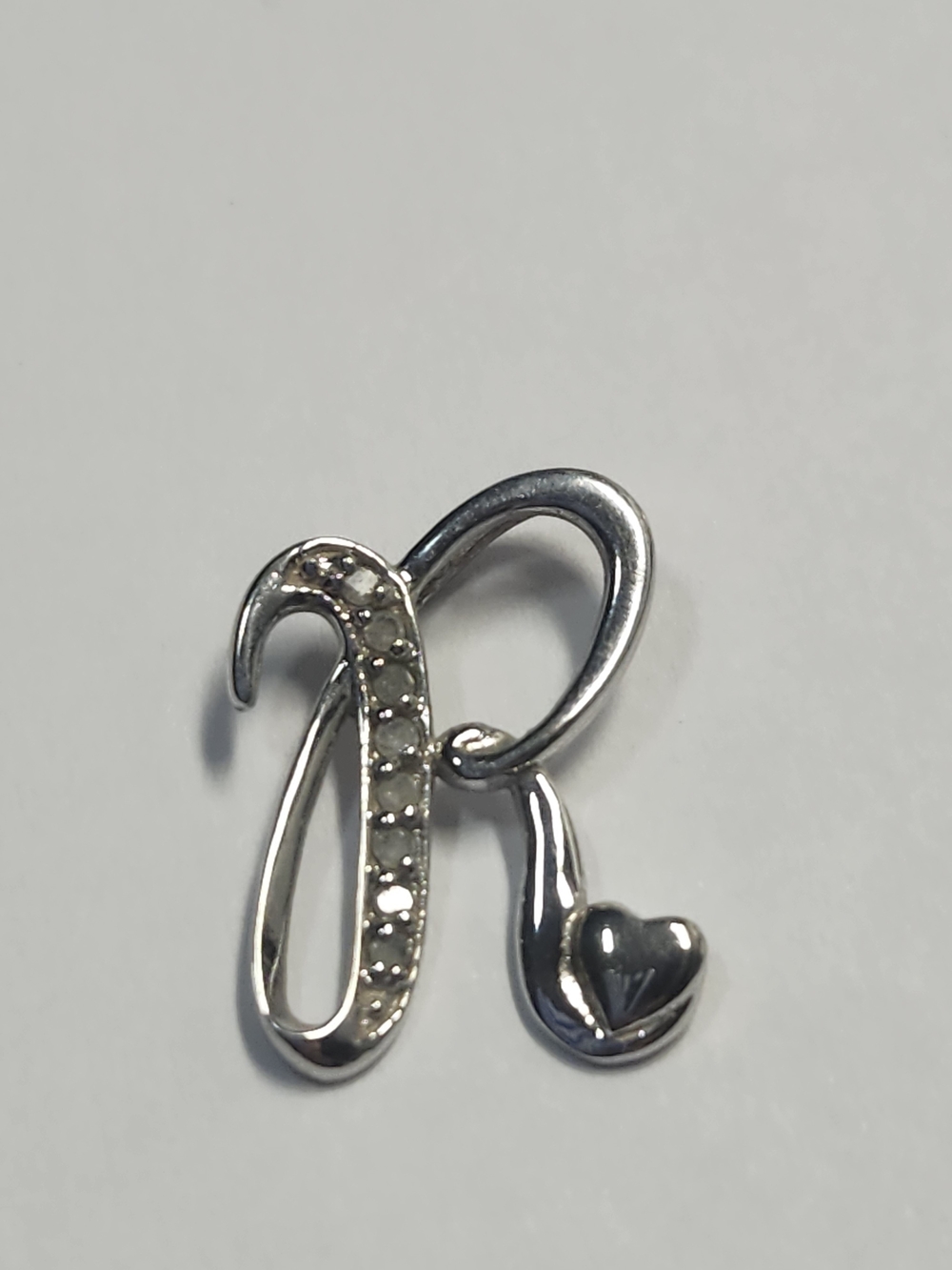 R Initial Diamond Pendant